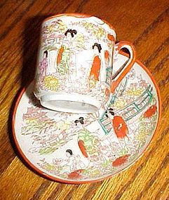 Japan Geisha girl demitasse cup and saucer set