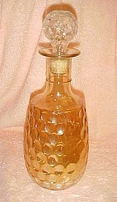 Vintage marigold carnival bourbon decanter bottle.thumbprint pattern