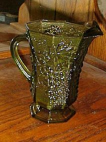 Vintage green harvest grape pitcher by Anchor Hocking