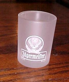 Jagermeister frosted 2cl shot glass white logo