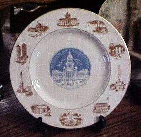 Illinois Sesquicentennial souvenir plate 10.5" Marshall Fields