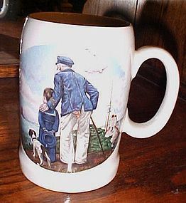 Vintage Norman Rockwell Looking out to sea large stein