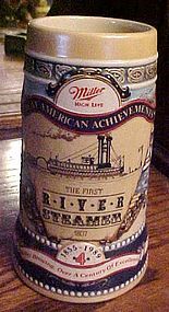 Miller Great American Achievements beer stein the first River Steamer