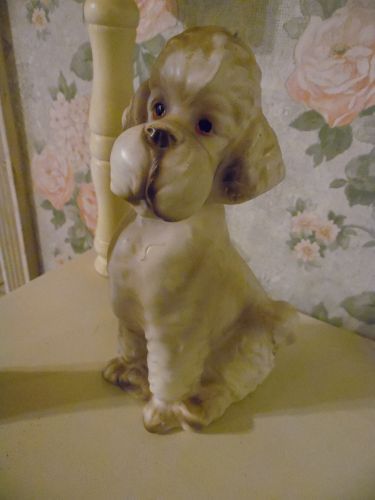 Vintage Ucagco ceramic poodle dog figurine 7.5"