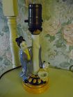 Rare vintage lustreware lamp of Asian woman and child Made in Japan