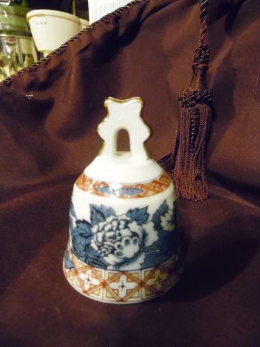 Old Kyoto by Sudo Japan  Asian floral porcelain bell Danbury Mint
