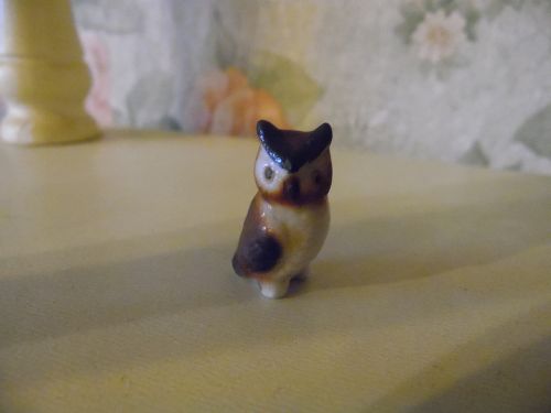 Miniature bone china owl figurine