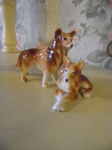 Bone China Miniature Collie dog figurines