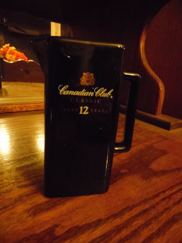 intage Canadian Club Classic Black advertising logo Pitcher