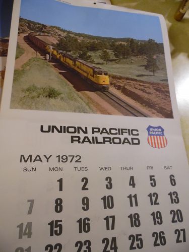 Union Pacific Railroad calendar 1972 12.5 x 23 Complete