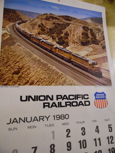 Union Pacific Railroad calendar 1980 12.5 x 23 Complete
