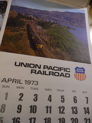Union Pacific Railroad calendar 1973 12.5 x 23 Complete Bicentennia