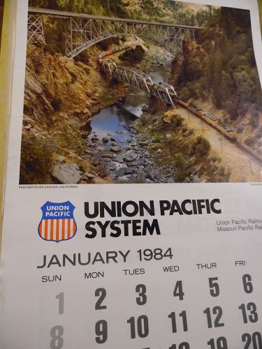 Union Pacific Railroad calendar 1984 12.5 x 23 Complete