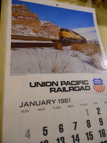 Union Pacific Railroad calendar 1981 12.5 x 23 Complete