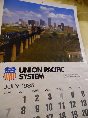 Union Pacific Railroad calendar 1985 12.5 x 23 Complete