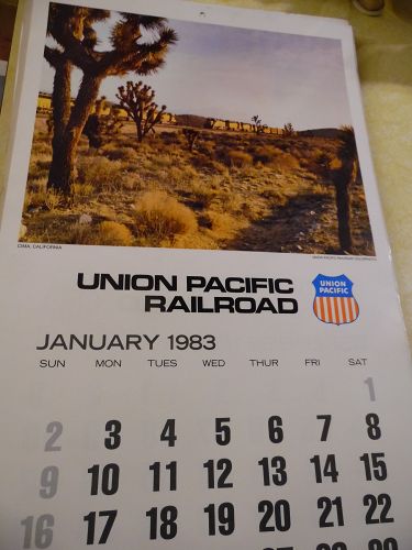 Union Pacific Railroad calendar 1983 12.5 x 23 Complete