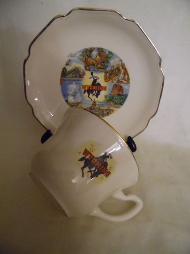 Vintage 50's Wyoming souvenir cup and saucer USA
