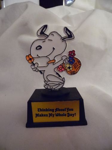 Vintage Aviva Snoopy Trophy Thinking about You makes my whole day
