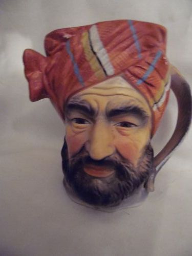 Tilso Japan Hand painted Mug Mid eastern Man Face Feather Handle