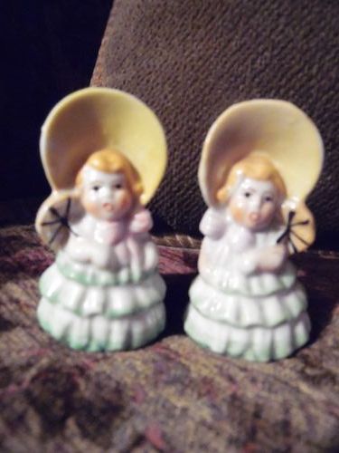 Old Southern Belle salt and pepper shakers heavy china