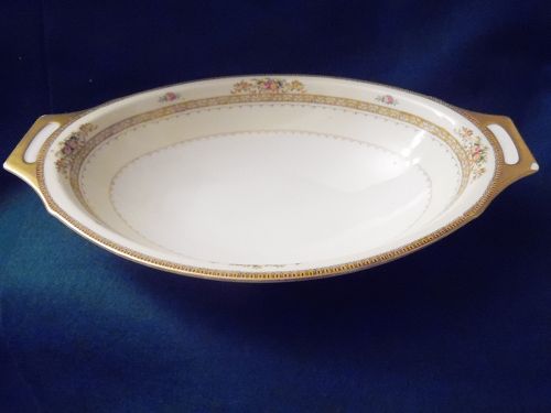 Meito china hand painted oval vegetable bowl Camden pattern Japan