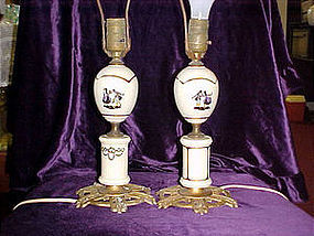Pair of silouette style boudoir lamps