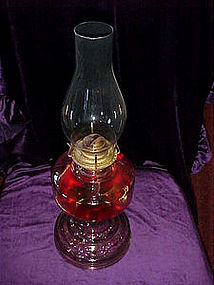 Kerosene lamp with champagne pink base