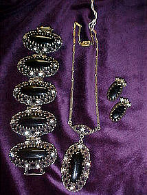 Vintage necklace, earrings, and bracelet set