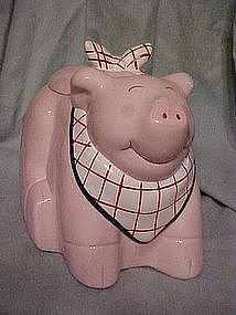 Pig with a bib cookie jar