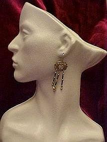 Sterling silver western style earrings,long