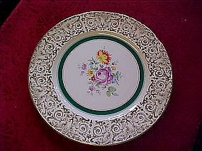 Edwin  M Knowles floral and filigree dinner plate