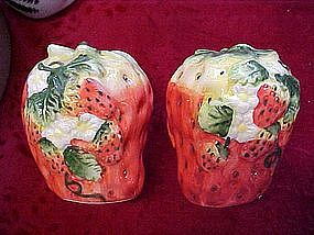 Large strawberry salt and pepper shakers