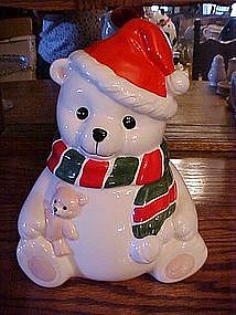 Homco Christmas Bear cookie jar