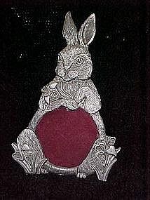 Pewter bunny rabbit picture frame
