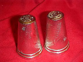 Silver look, vintage wheat salt and pepper shakers