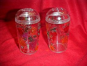 Stained glass fruit, plastic salt and pepper shakers