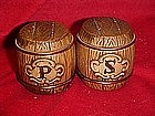 Vintage ceramic barrels, salt and pepper shakers