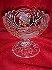 Lead crystal candy compote with  frosted birds
