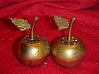Solid brass cherries, salt and pepper shakers