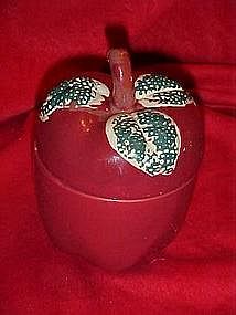 Ceramic apple jar, with sponge leaves