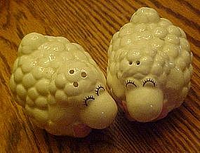 Wooly little sheep, ceramic salt and pepper shakers