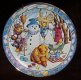 Franklin Mint Teddy Bear Winter Wonderland plate