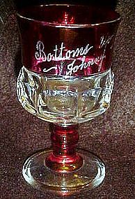 Ruby flashed kings crown souvenir glass 1950