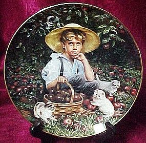 Under the apple tree, collector plate by Sandra Kuck