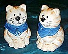 Fat tabby cat salt and pepper shakers