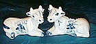 Blue delft cow salt and pepper shakers, windmills