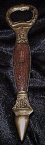 Brass and teakwood opener, Siamese