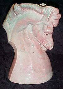Mauve and turquoise agate horse head vase California