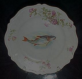 O&EG Royal Austria antique floral s & fish, plate