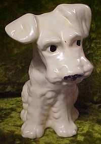 Large vintage pottery terrier dog figurine, McCoy?